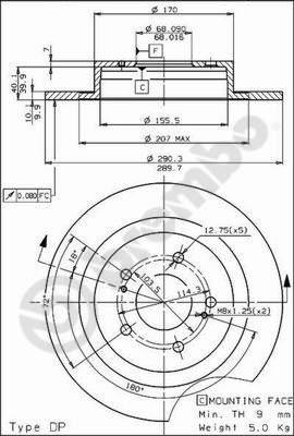 Brembo 08.5295.10 - Bremžu diski ps1.lv