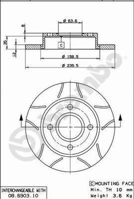 Brembo 08.6903.75 - Bremžu diski ps1.lv