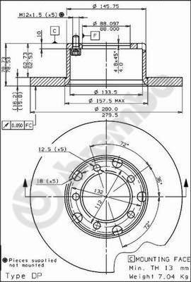 Brembo 08.3959.20 - Bremžu diski ps1.lv