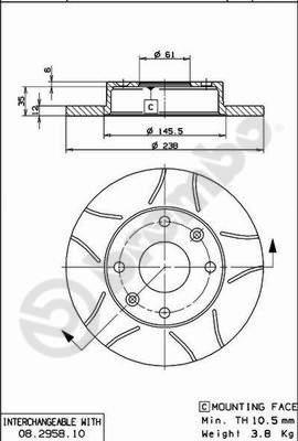 Brembo 08.2958.75 - Bremžu diski ps1.lv