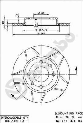 Brembo 08.2985.75 - Bremžu diski ps1.lv