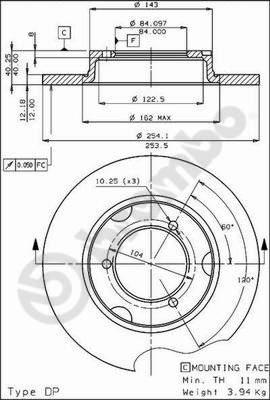 Brembo 08.2284.10 - Bremžu diski ps1.lv