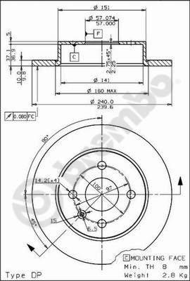 Brembo 08.7626.75 - Bremžu diski ps1.lv