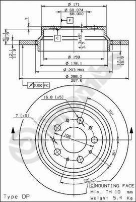 Brembo 08.7765.75 - Bremžu diski ps1.lv