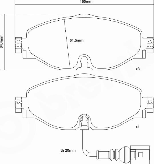 Brembo 07.B314.93 - Augstas veiktspējas bremžu uzliku komplekts ps1.lv