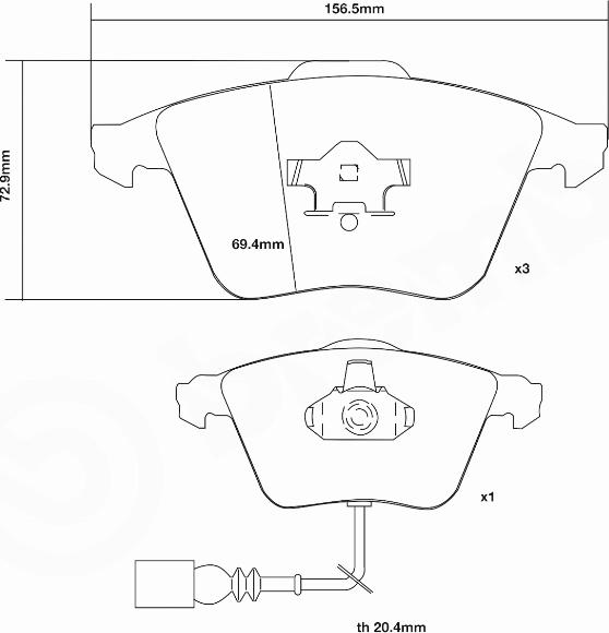 Brembo 07.B314.55 - Augstas veiktspējas bremžu uzliku komplekts ps1.lv