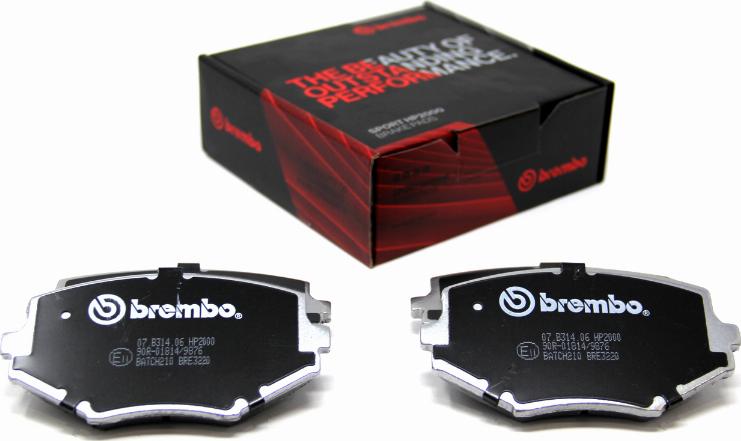 Brembo 07.B314.06 - Augstas veiktspējas bremžu uzliku komplekts ps1.lv