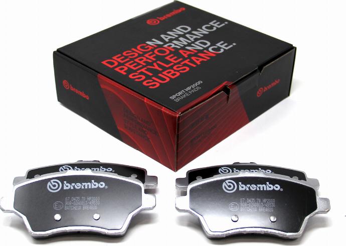 Brembo 07.D435.70 - Augstas veiktspējas bremžu uzliku komplekts ps1.lv