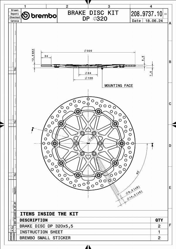 Brembo 208973710 - Bremžu diski ps1.lv