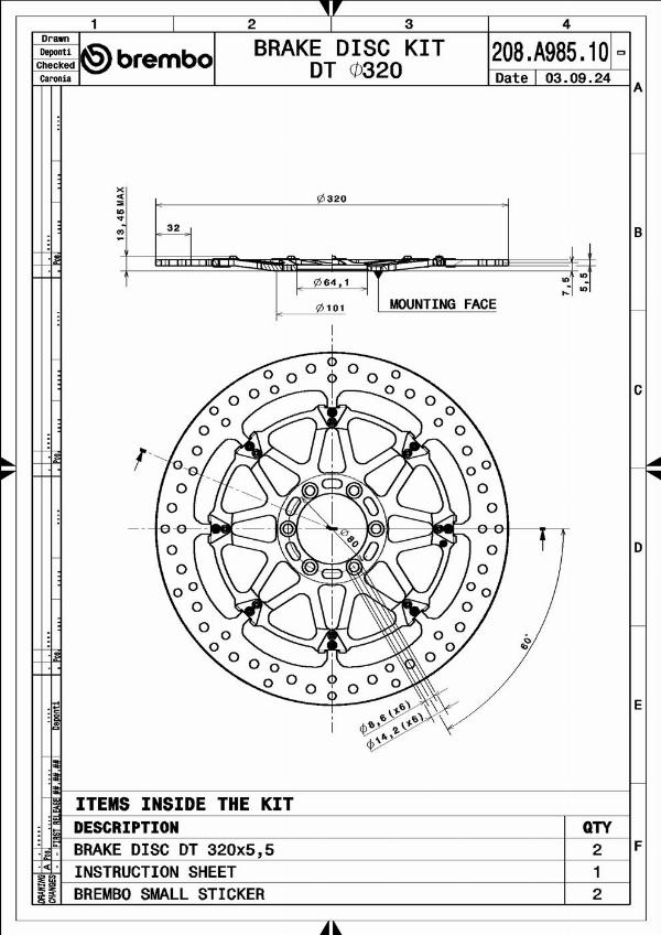 Brembo 208A98510 - Bremžu diski ps1.lv