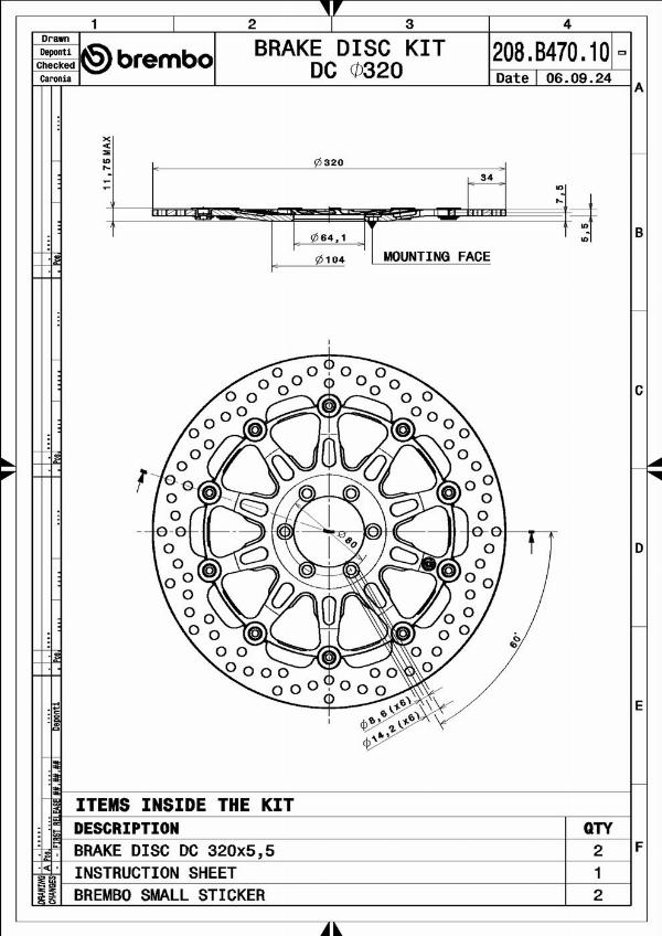 Brembo 208B47010 - Bremžu diski ps1.lv