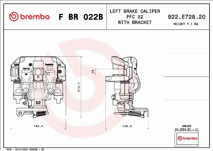 Brembo F BR 022B - Bremžu suports ps1.lv