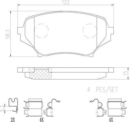 Brembo P49043N - Bremžu uzliku kompl., Disku bremzes ps1.lv