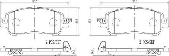 Brembo P49055N - Bremžu uzliku kompl., Disku bremzes ps1.lv