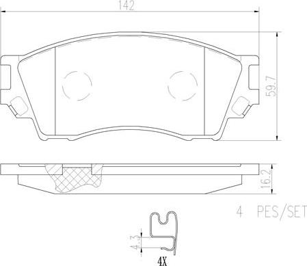 Brembo P49019N - Bremžu uzliku kompl., Disku bremzes ps1.lv