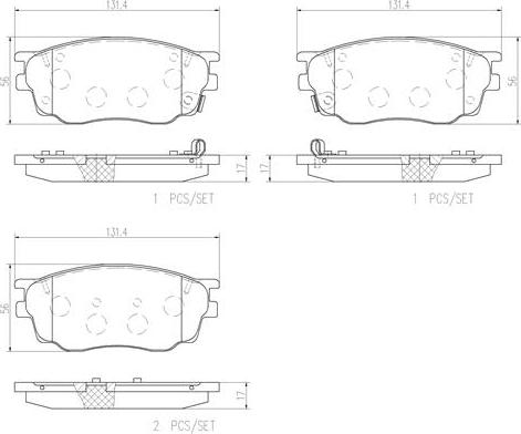 Brembo P49033N - Bremžu uzliku kompl., Disku bremzes ps1.lv