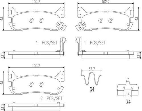 Brembo P49021N - Bremžu uzliku kompl., Disku bremzes ps1.lv