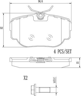 Brembo P44009N - Bremžu uzliku kompl., Disku bremzes ps1.lv