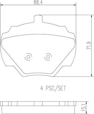 Brembo P44001N - Bremžu uzliku kompl., Disku bremzes ps1.lv