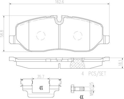 Brembo P44014N - Bremžu uzliku kompl., Disku bremzes ps1.lv