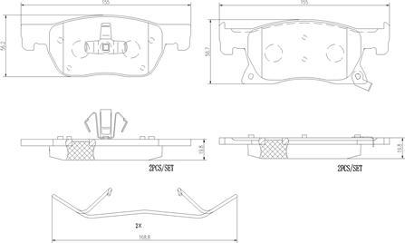 Brembo P59092N - Bremžu uzliku kompl., Disku bremzes ps1.lv