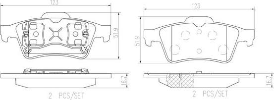 Brembo P59044N - Bremžu uzliku kompl., Disku bremzes ps1.lv