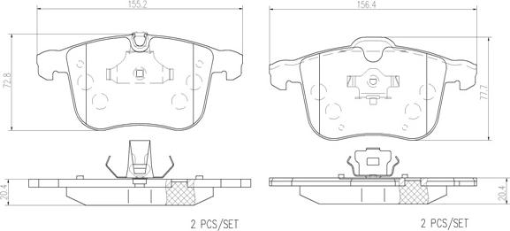 Brembo P59046N - Bremžu uzliku kompl., Disku bremzes ps1.lv