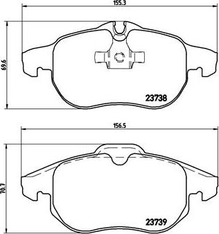 Brembo P 59 043 - Bremžu uzliku kompl., Disku bremzes ps1.lv