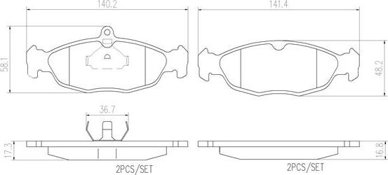 Brembo P59011N - Bremžu uzliku kompl., Disku bremzes ps1.lv