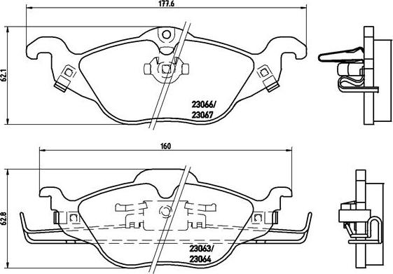 Brembo P 59 030 - Bremžu uzliku kompl., Disku bremzes ps1.lv