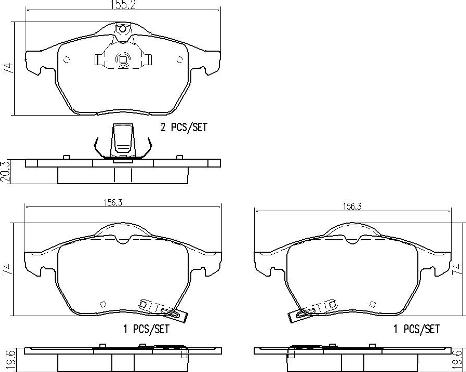 Brembo P59029N - Bremžu uzliku kompl., Disku bremzes ps1.lv