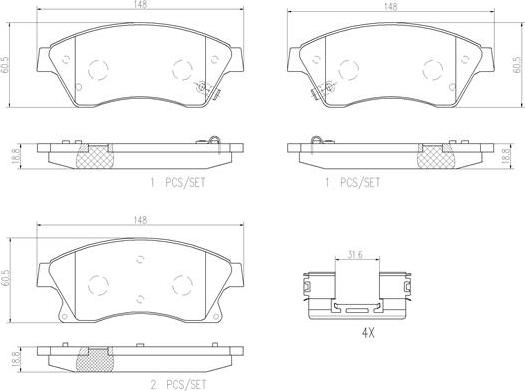 Brembo P59076N - Bremžu uzliku kompl., Disku bremzes ps1.lv