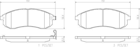 Brembo P54033N - Bremžu uzliku kompl., Disku bremzes ps1.lv