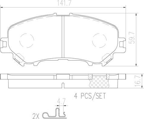 Brembo P56099N - Bremžu uzliku kompl., Disku bremzes ps1.lv