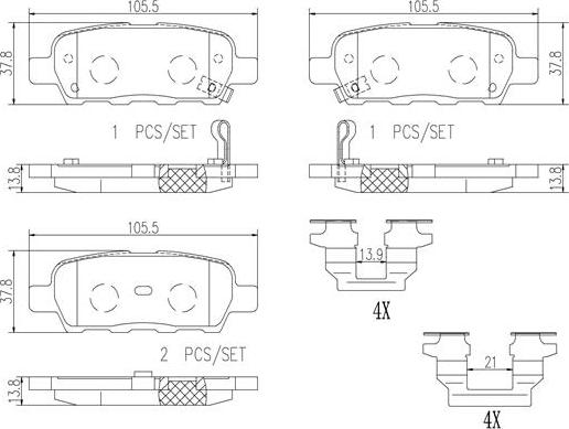 Brembo P56046N - Bremžu uzliku kompl., Disku bremzes ps1.lv