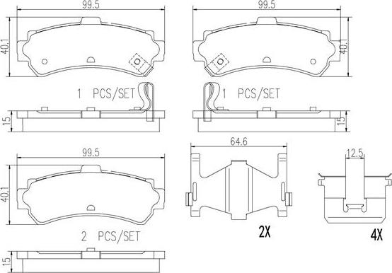 Brembo P56035N - Bremžu uzliku kompl., Disku bremzes ps1.lv