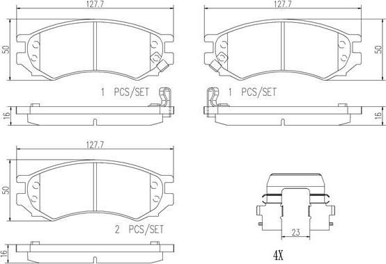 Brembo P56023N - Bremžu uzliku kompl., Disku bremzes ps1.lv