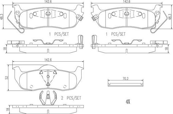 Brembo P56074N - Bremžu uzliku kompl., Disku bremzes ps1.lv