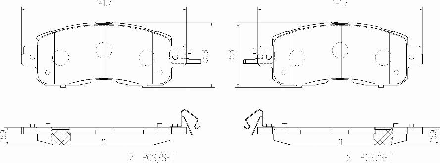 Brembo P 56 104E - Bremžu uzliku kompl., Disku bremzes ps1.lv