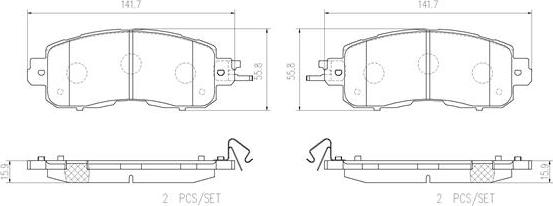 Brembo P56104N - Bremžu uzliku kompl., Disku bremzes ps1.lv