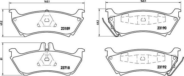 Brembo P 50 044 - Bremžu uzliku kompl., Disku bremzes ps1.lv