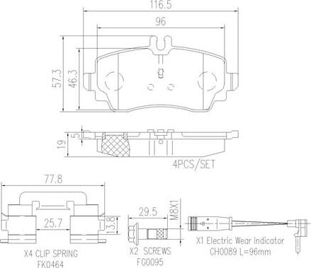 Brembo P50047N - Bremžu uzliku kompl., Disku bremzes ps1.lv