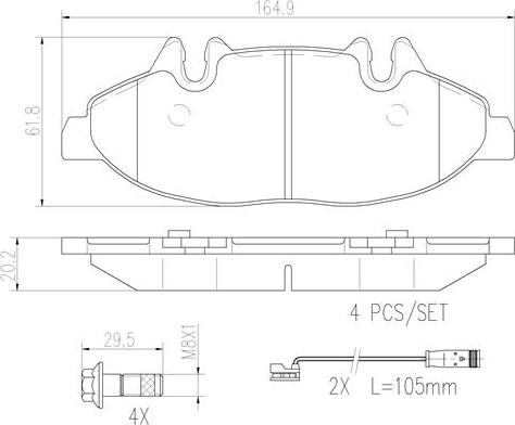 Brembo P50050N - Bremžu uzliku kompl., Disku bremzes ps1.lv