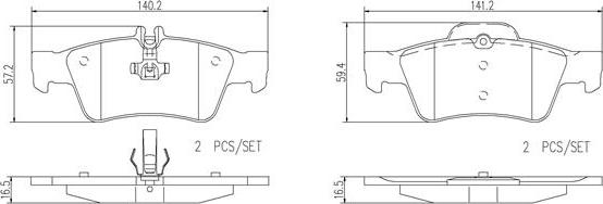 Brembo P50052N - Bremžu uzliku kompl., Disku bremzes ps1.lv