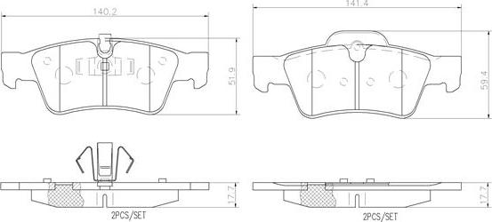 Brembo P50064N - Bremžu uzliku kompl., Disku bremzes ps1.lv