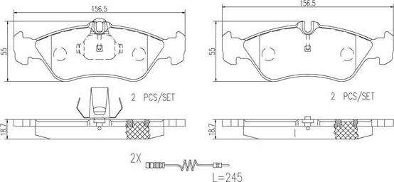 Brembo P50089N - Bremžu uzliku kompl., Disku bremzes ps1.lv