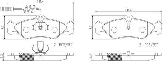 Brembo P50081N - Bremžu uzliku kompl., Disku bremzes ps1.lv