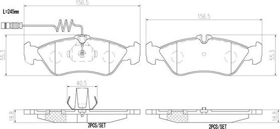 Brembo P50082N - Bremžu uzliku kompl., Disku bremzes ps1.lv