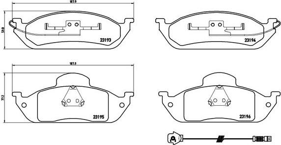 Brembo P 50 039 - Bremžu uzliku kompl., Disku bremzes ps1.lv