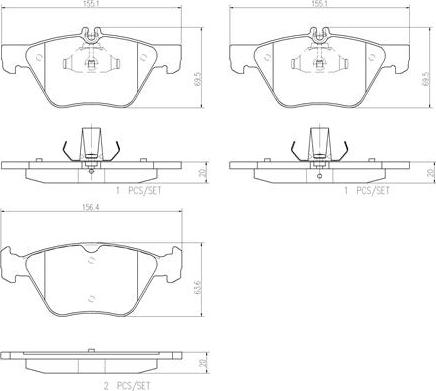 Brembo P50075N - Bremžu uzliku kompl., Disku bremzes ps1.lv